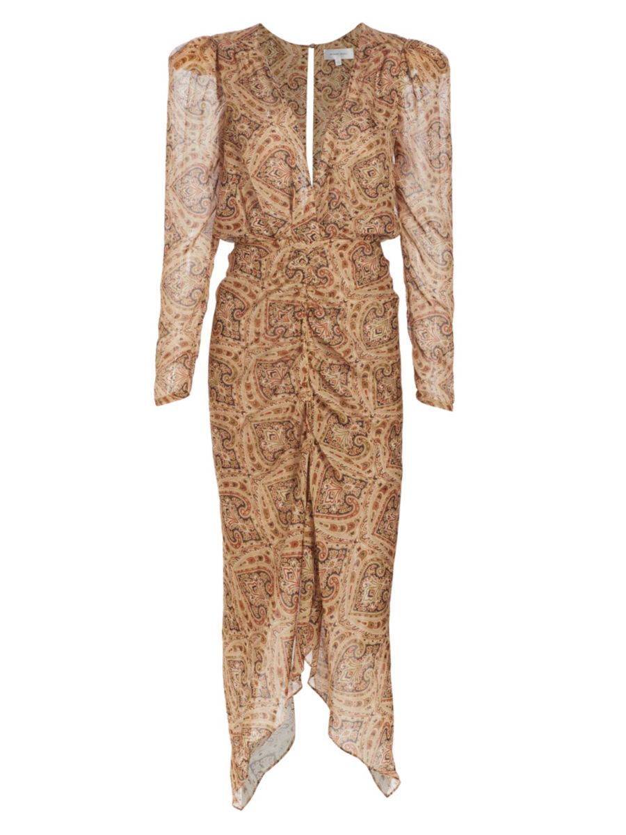 Astrid Paisley Silk Chiffon Midi-Dress | Saks Fifth Avenue