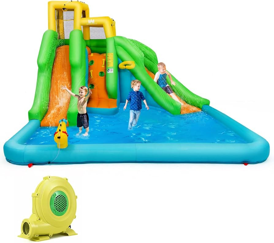 BOUNTECH Inflatable Water Slide, 6 in 1 Kids Waterslide Park for Outdoor w/Blower, Dual Slides fo... | Amazon (US)