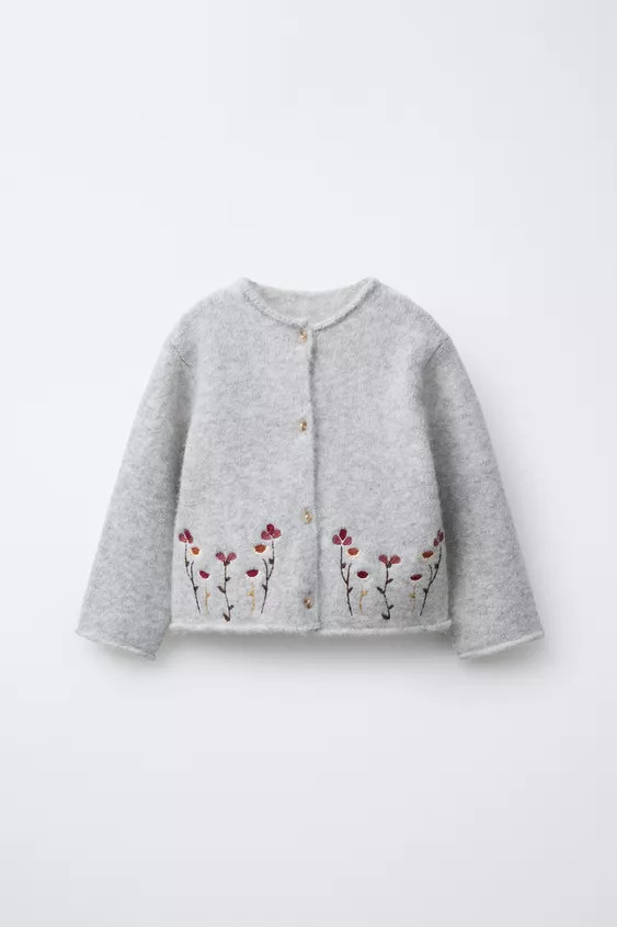 EMBROIDERED FLORAL CARDIGAN | Zara US