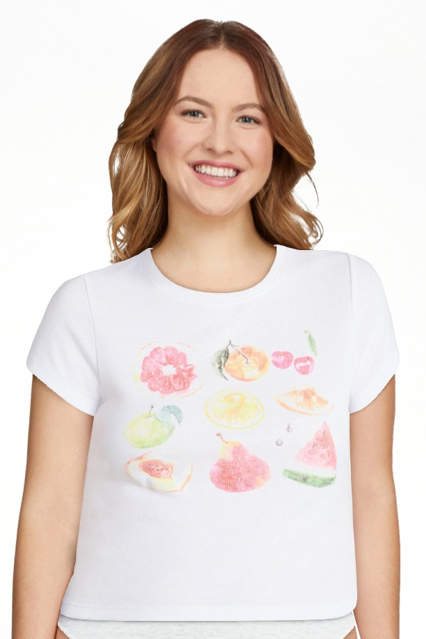 No Boundaries Ribbed Cotton Graphic Baby Tee with Short Sleeves, Women's XXS-XXL | Walmart (US)