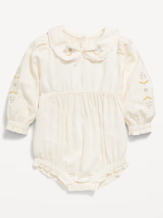 Long-Sleeve Ruffled Collar One-Piece Romper for Baby | Old Navy (US)