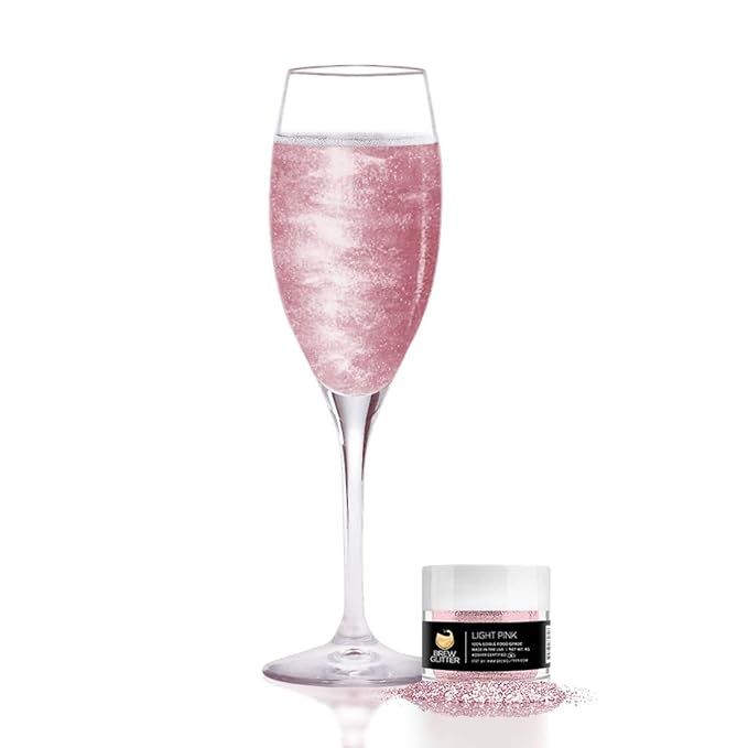 Amazon.com: Light Pink BREW GLITTER Edible Glitter For Wine, Cocktails, Champagne, Drinks & Bever... | Amazon (US)