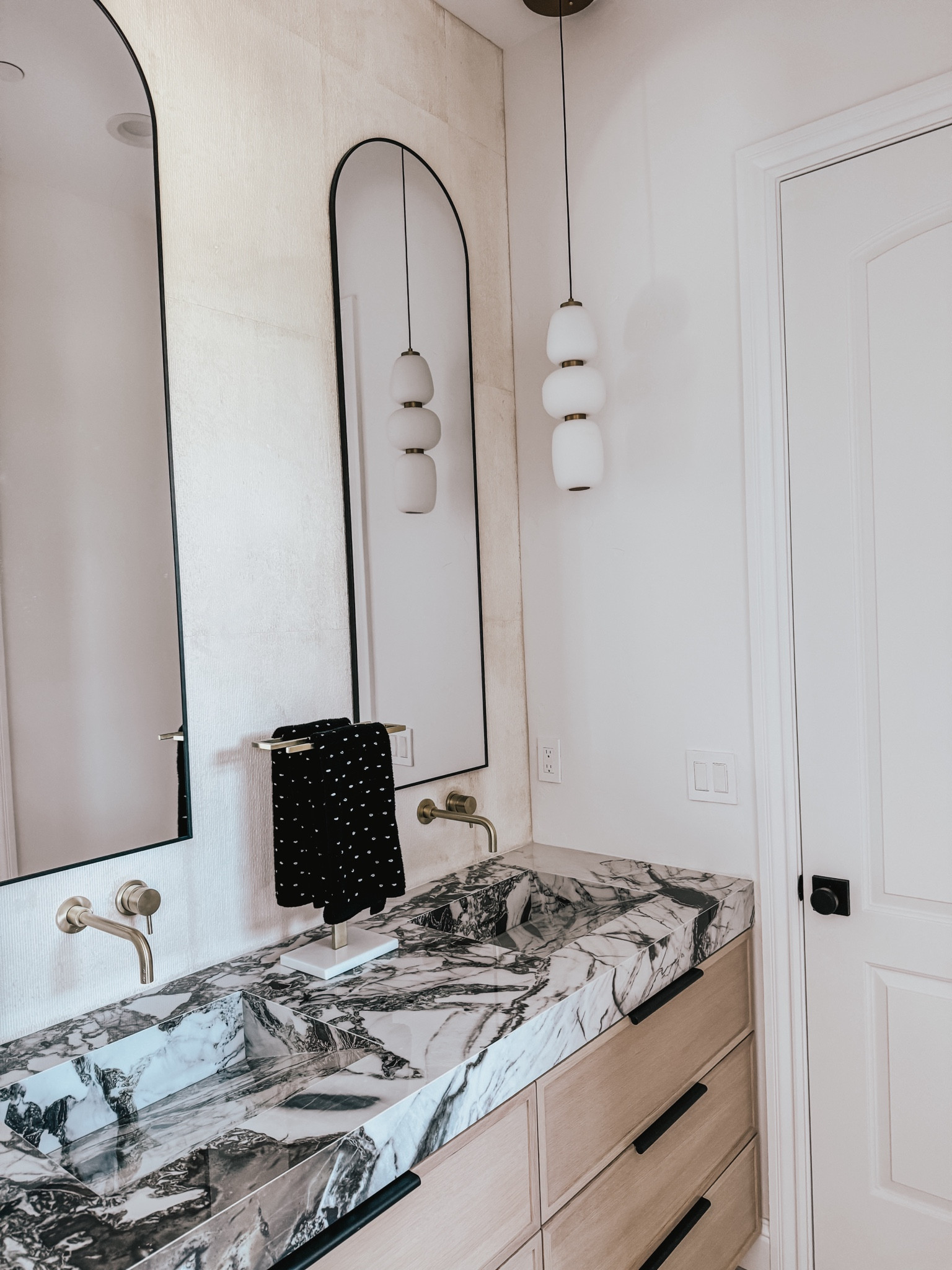 These modern bathroom pendants make a perfect statement on the double vanity 

#LTKHome