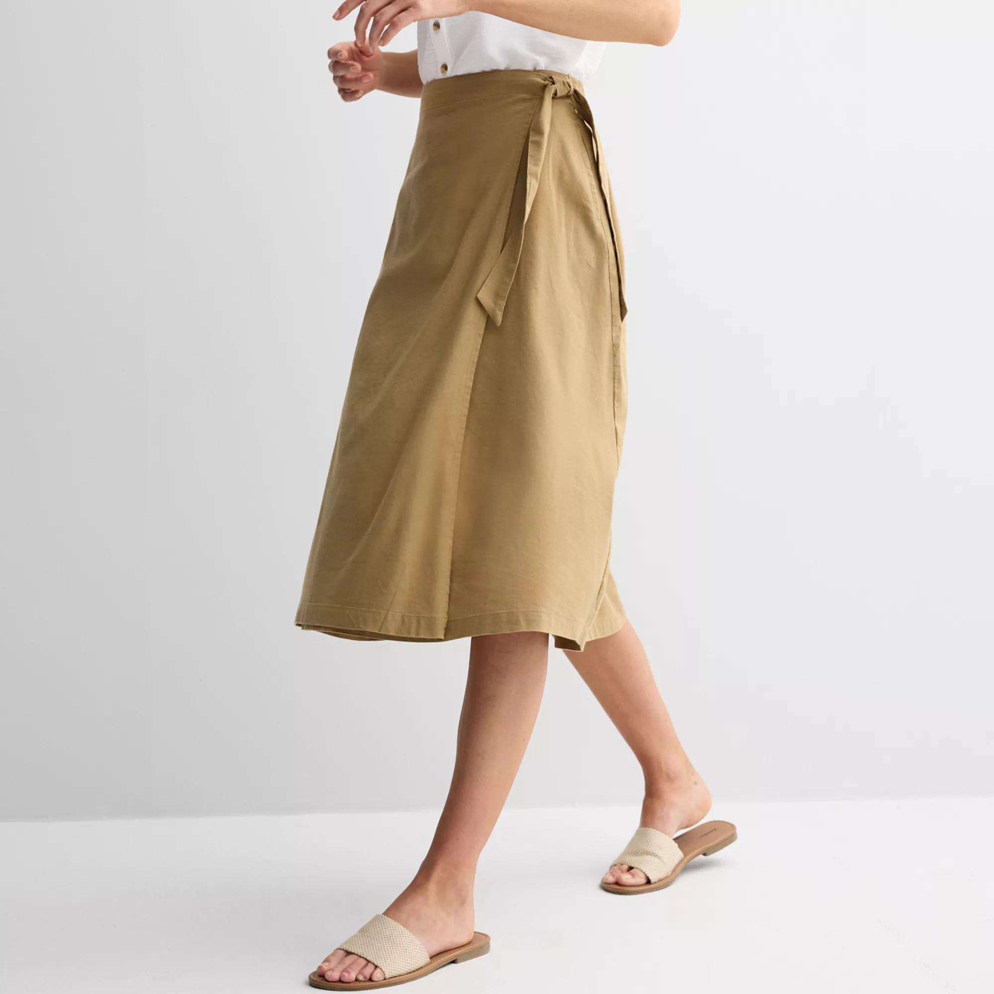 Women's Croft & Barrow® Tie-Front Faux Wrap Skirt | Kohl's