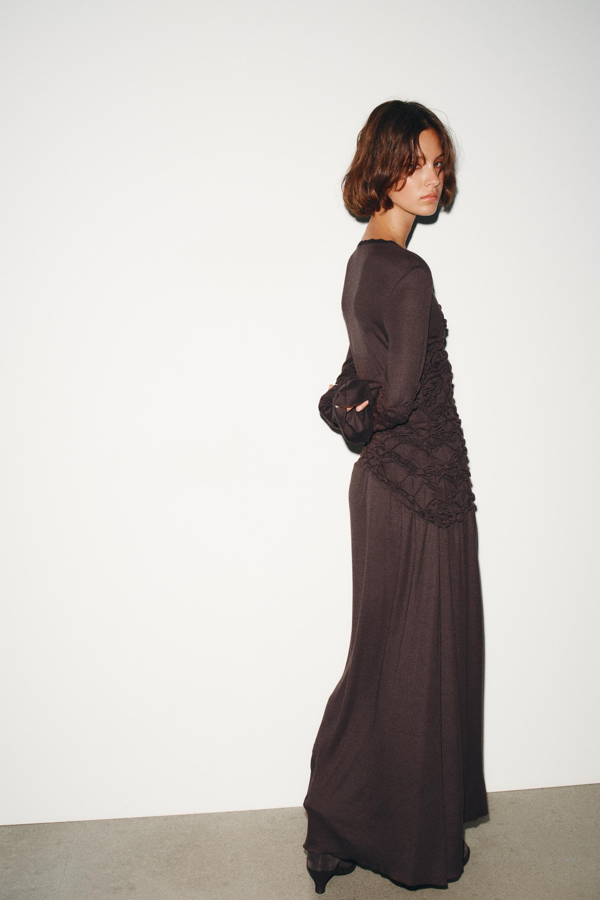 GATHERED MIDI DRESS | Zara US