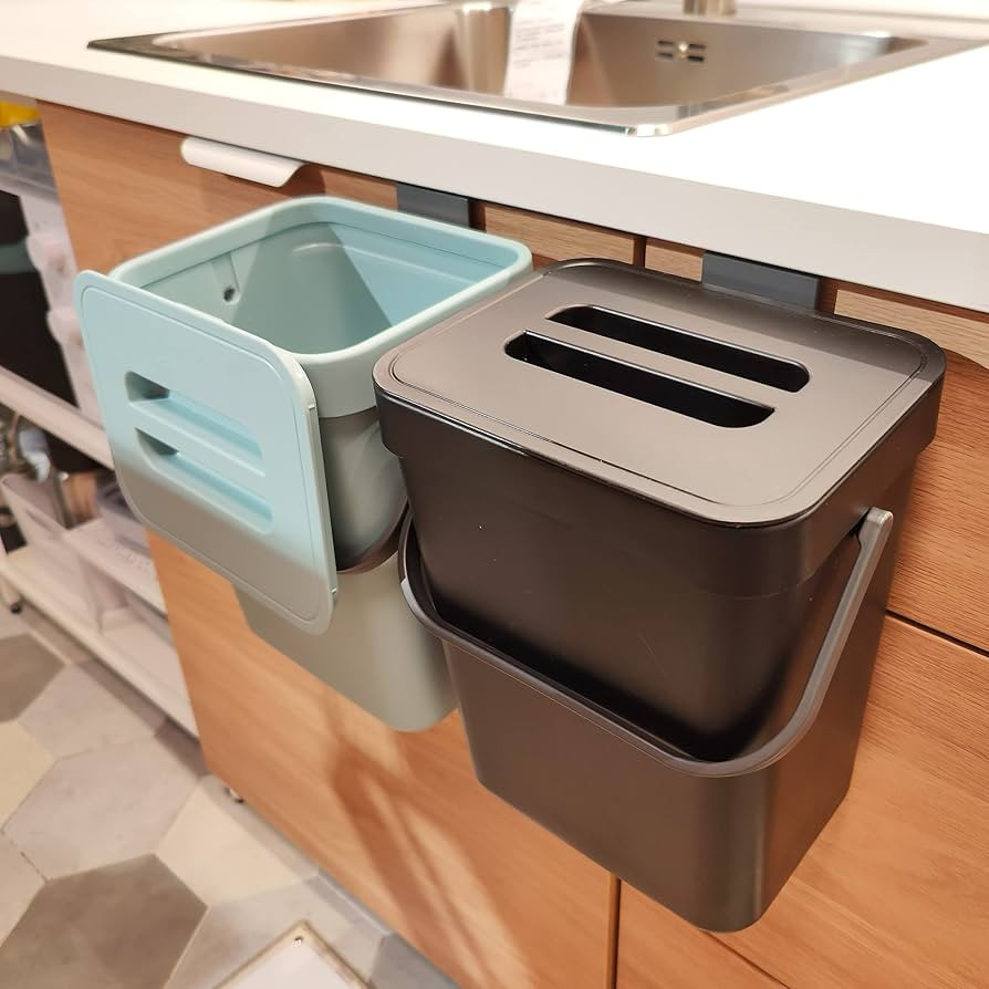 stonespace Kitchen Compost Bin for Countertop, Hanging Small Trash Can with Lid Under Sink for Ki... | Amazon (US)