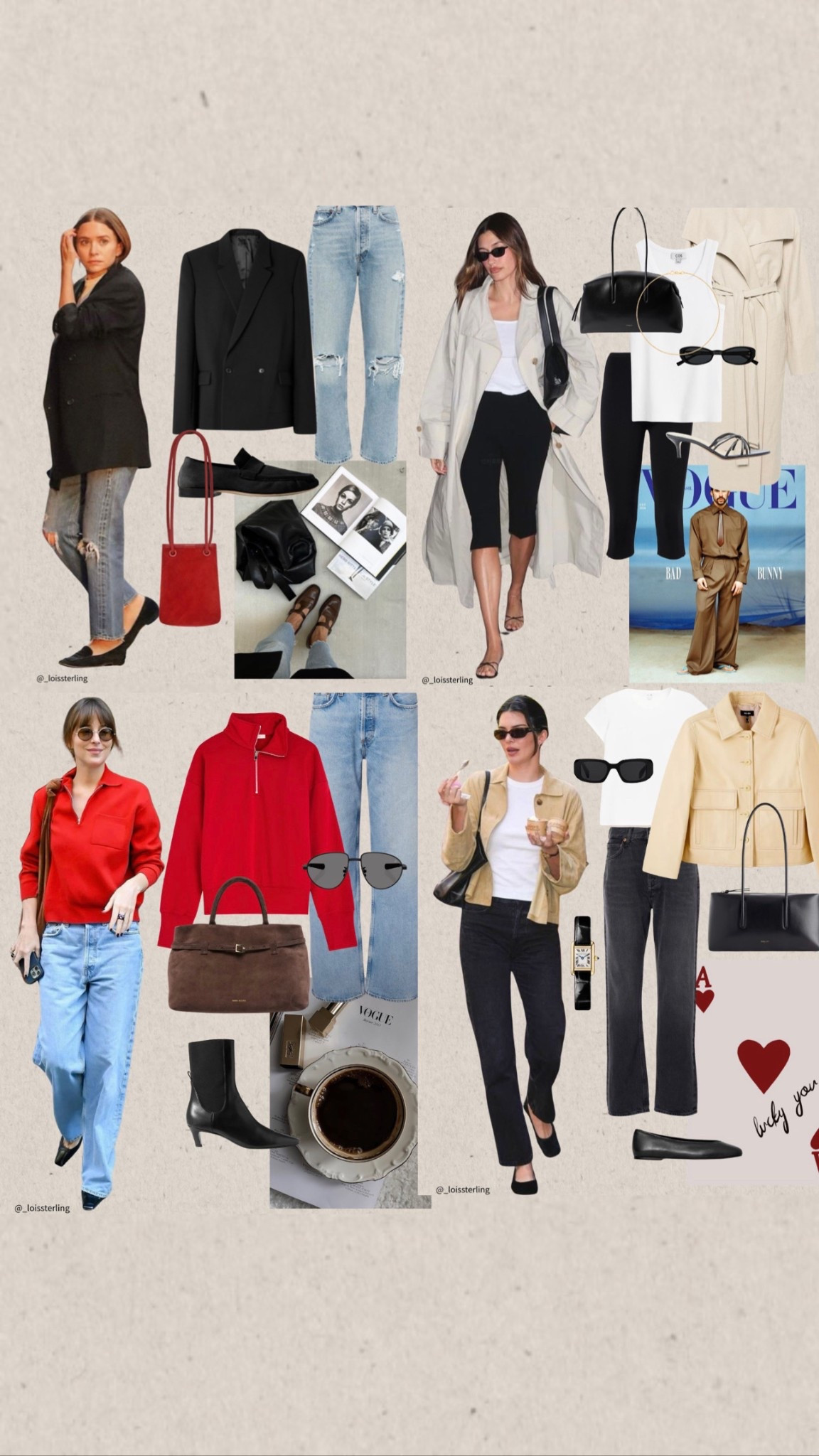 Spring outfits 💛 10 outfit ideas and shoppable edits. Part 2 

📌 My Pinterest search has been set to Spring and I have been getting all of my Spring bits and bond out of storage & outfit planning. 

I am super inspired by classic Spring attire, shirts, trench coats and flip flops as well as taking inspo from some ready to wear runway looks. The Toteme &  Jil Sander looks came from my personal pins are from my personal pins. 

I have been throwing together some low key, wearable looks that feel very every day and easy to wear. When creating these looks I keep in mind running errands, travelling,  elevated everyday styling + adding colours that work very well with a neutral wardrobe colour pallet which also work with our wardrobe staple leathers, denims, blazers and trench coats. 

Some highlights for me include indigo denim, classic stripes and white shirts, chic black looks, the simple flip flop, wearing butter yellow & red + the classic 90’s tee seen on Zoe Kravitz 

Woman fashion 
Woman style 

#LTKeurope #LTKspring #LTKuk