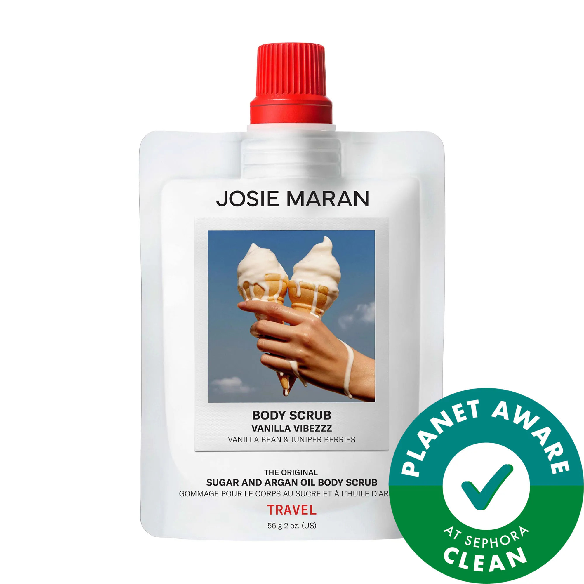 Josie Maran Mini Vanilla Vibezzz - Argan Oil + Sugar Balm Refillable Exfoliating Body Scrub 2 oz | Sephora (US)