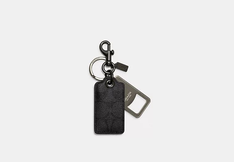 Bottle Opener Key Fob In Signature Canvas | Coach Outlet