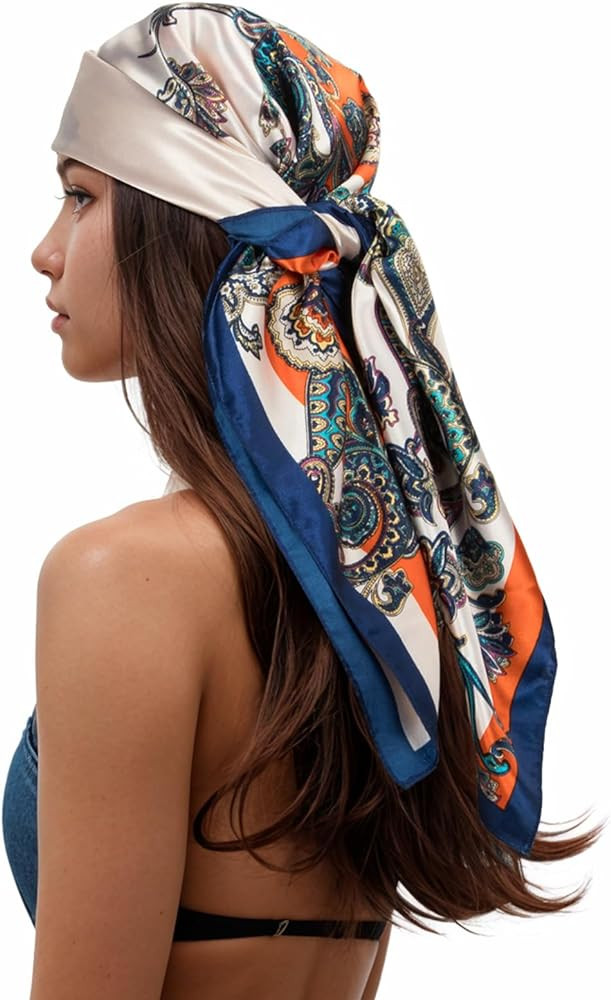RIIQIICHY Head Scarf for Women Like Silk Scarf Hair Scarf Printed Square Scarf Bandanas for Women... | Amazon (US)