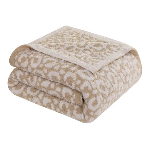 Elegant Comfort Leopard Throw Blanket, Beige Super Soft Cozy Fluffy Warm Throw Blankets for Couch, Sofa, Chair, Bed, Camping, Picnic, Travel Lightweight Bed Blanket (50" x 70") | Amazon (US)