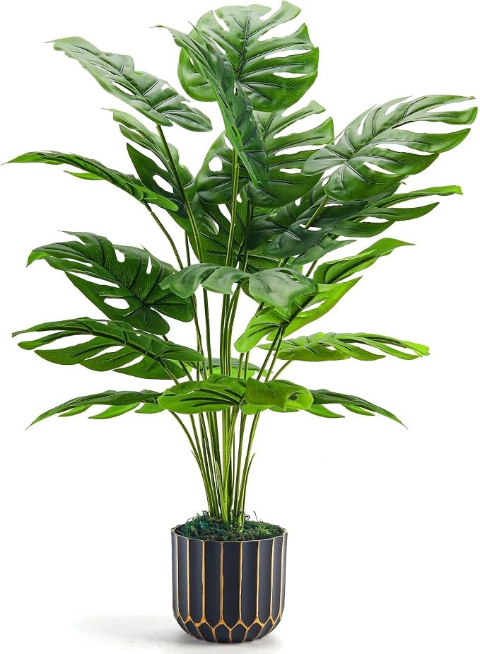 Der Rose Fake Plants Artificial Plants Tall 71cm Adjustable Faux Monstera Plants Indoor Outdoor f... | Amazon (UK)