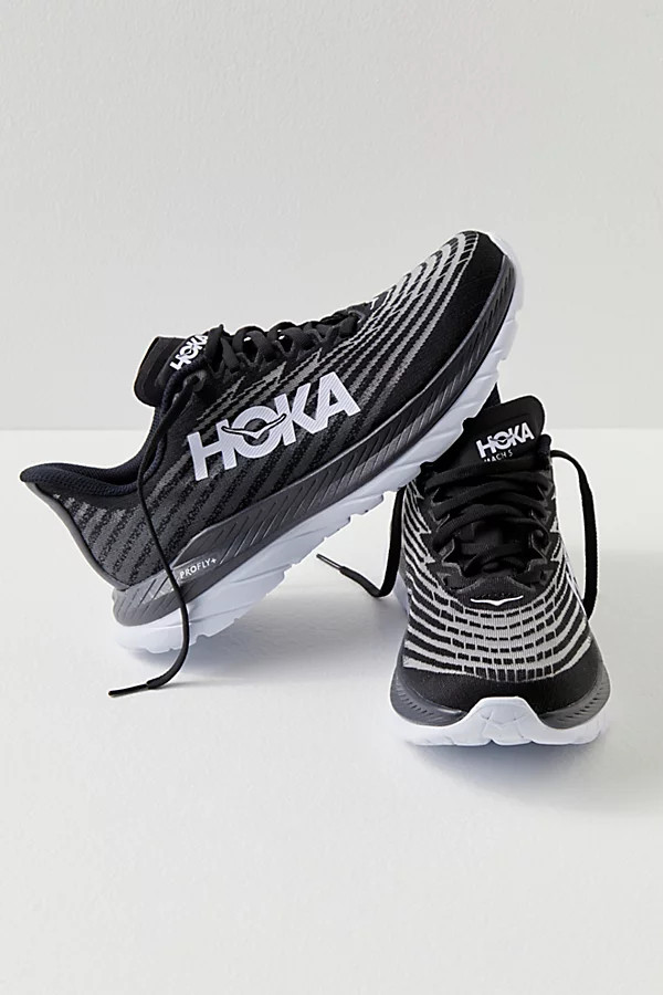 Hoka Mach 5 Sneakers by HOKA at Free People, Black / Castlerock, US 7.5 | Free People (Global - UK&FR Excluded)