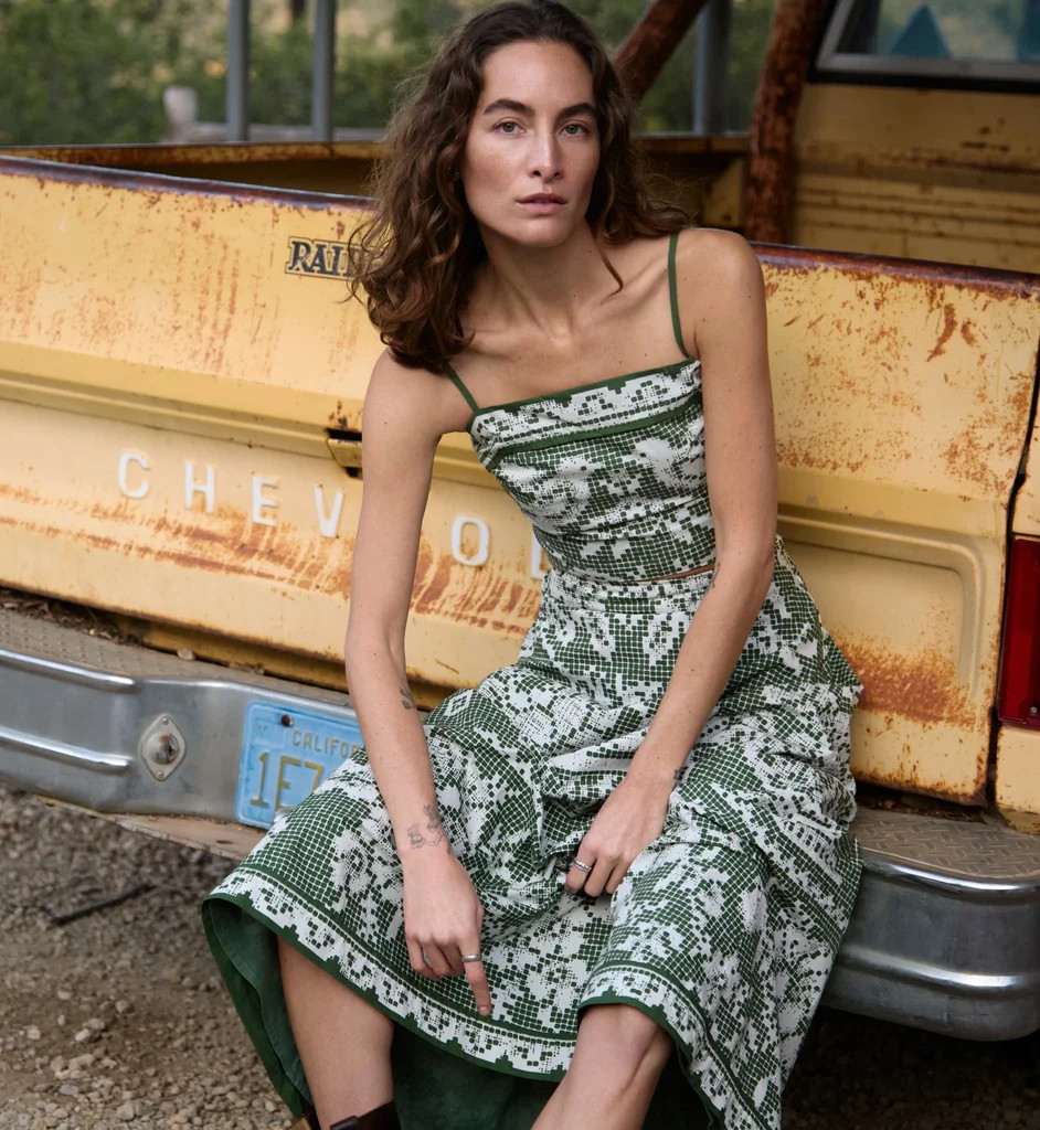 Jasmine Ankle Skirt | Verdant Flight | Cleobella