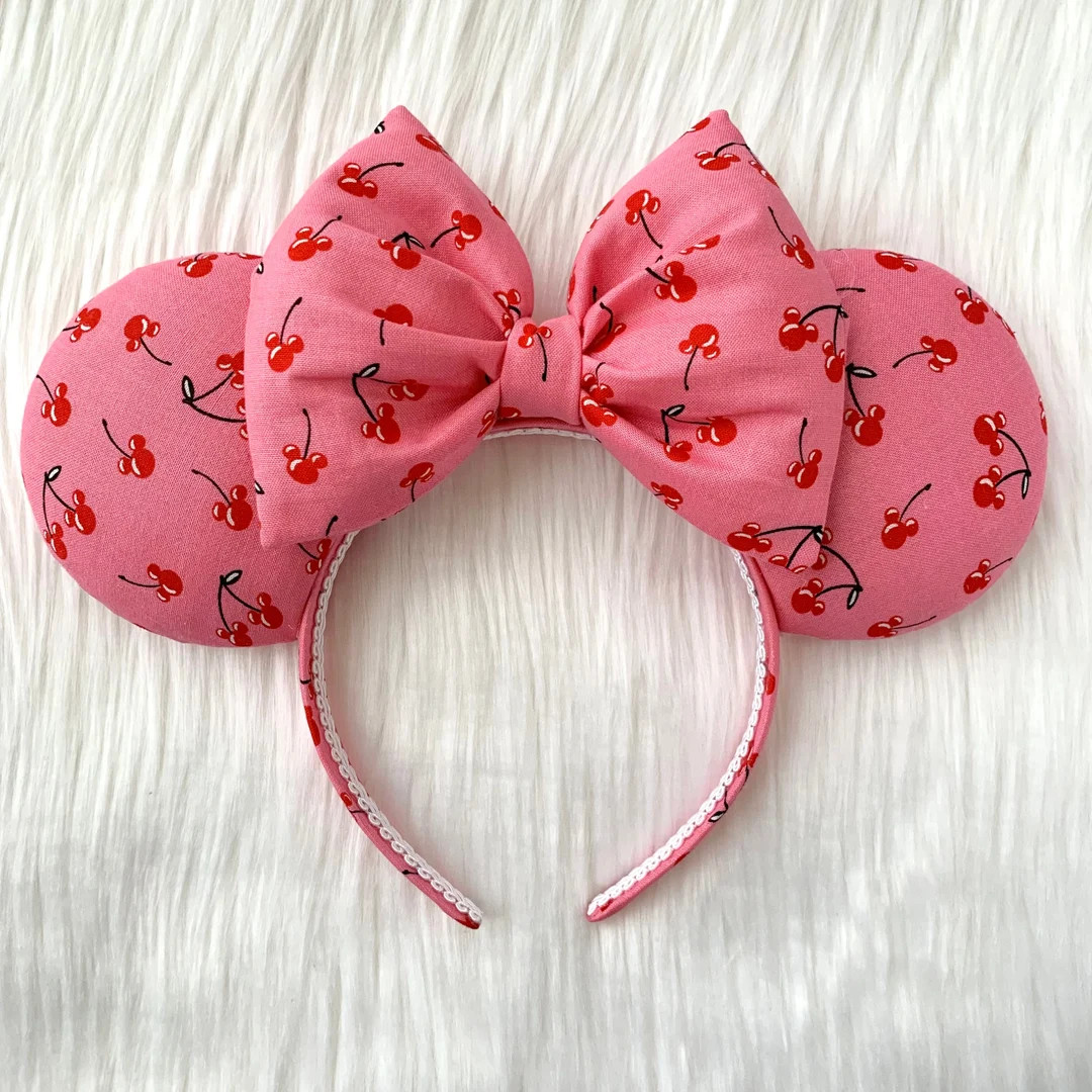 Pink Hidden Mickey Cherry Minnie Mouse Ears - Etsy | Etsy (US)