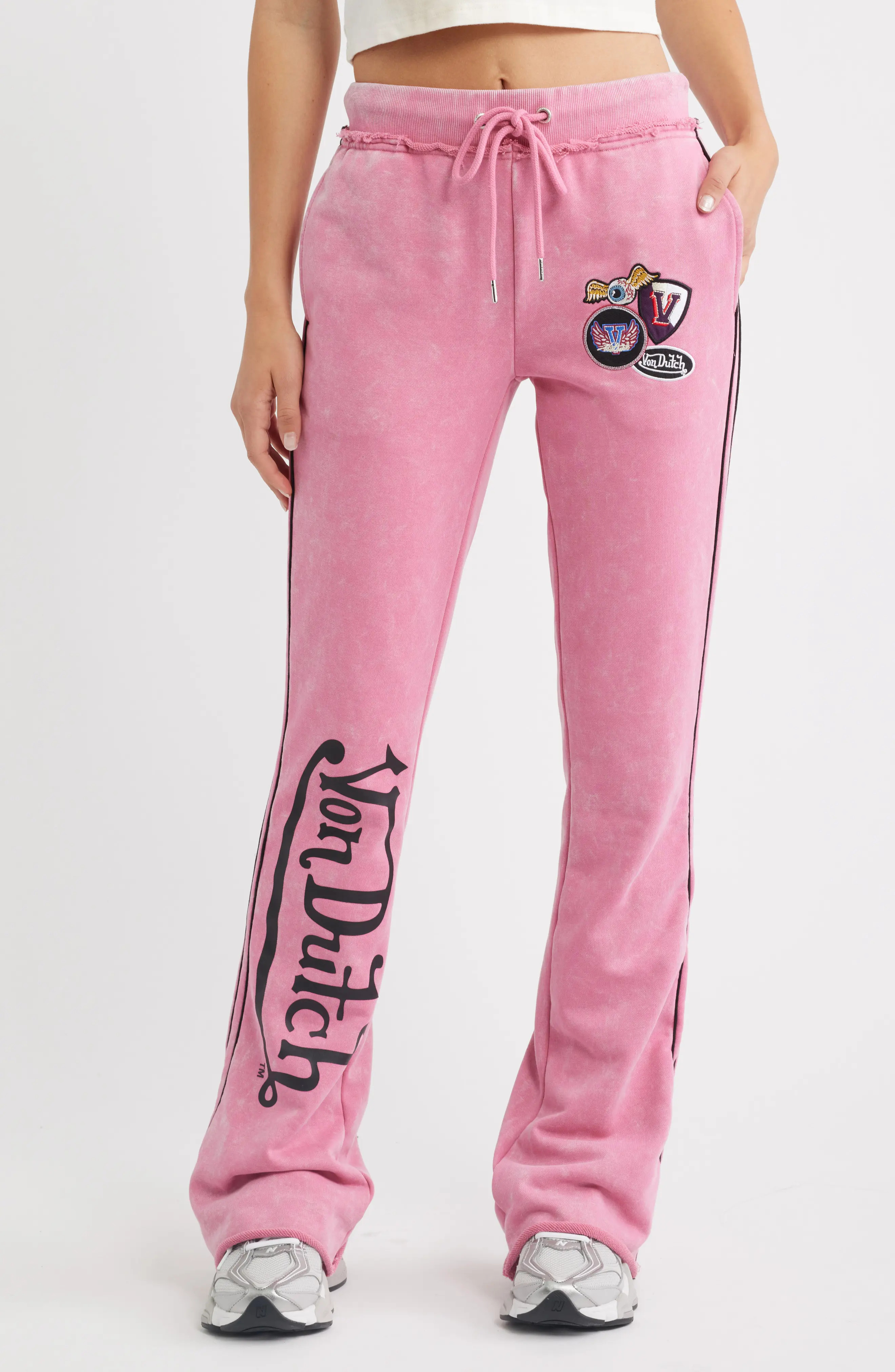 Low Rise Flared Raw Hem Sweatpants (Women) | Nordstrom | Nordstrom