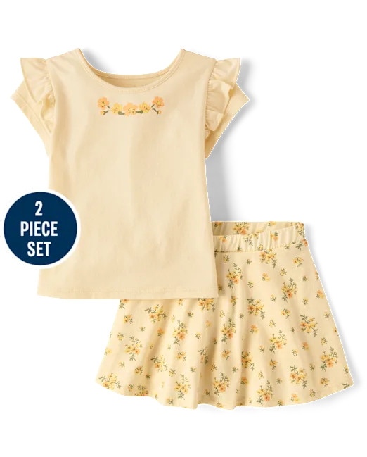 Toddler Girls Floral 2-Piece Outfit Set - yellow | The Children's Place
