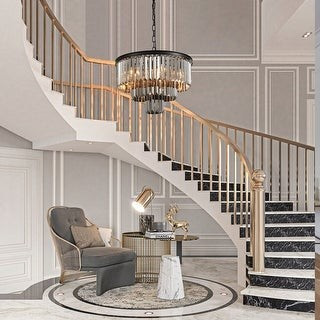 6-Light 3-Tier Smoky Circle Crystal Dinning Living Room Chandelier | Bed Bath & Beyond