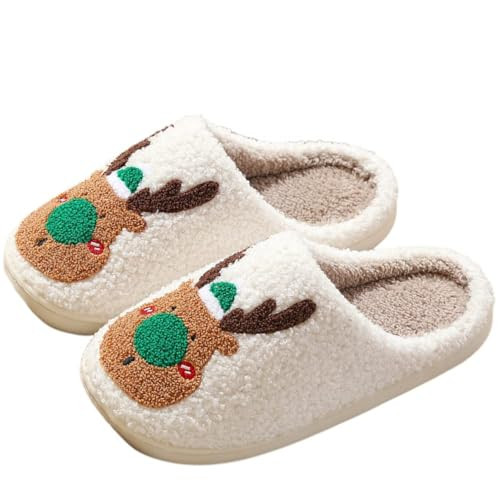 Diwast Christmas Slippers For Women Reindeer Fuzzy Slippers Men Santa Slipper Holiday Slippers Girls Christmas Slippers Preppy Slippers Christmas House Shoes Family(4-milu-lv4243) | Amazon (US)