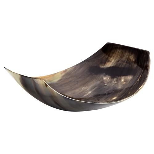 Asher Rustic Brown Horn Oval Tray | Kathy Kuo Home