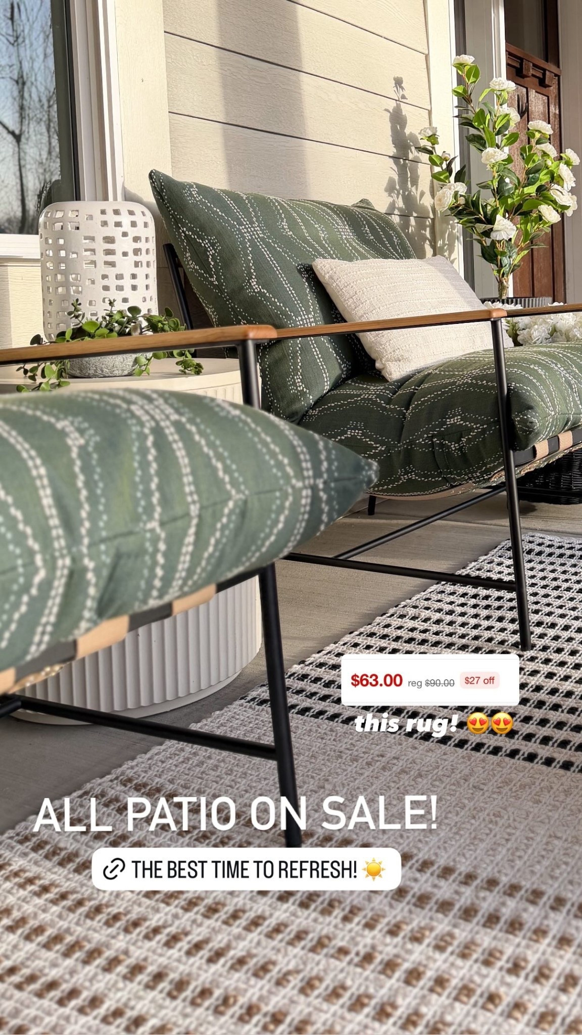 ALL PATIO ON SALE!  this rug! 😍😍
