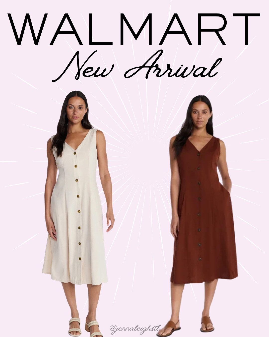 Walmart new arrival. This Time and Tru sleeveless button down linen blend dress has such a timeless look, I cannot believe it is from Walmart. 

 #LTKootd #LTKMidsize #LTKWorkwear