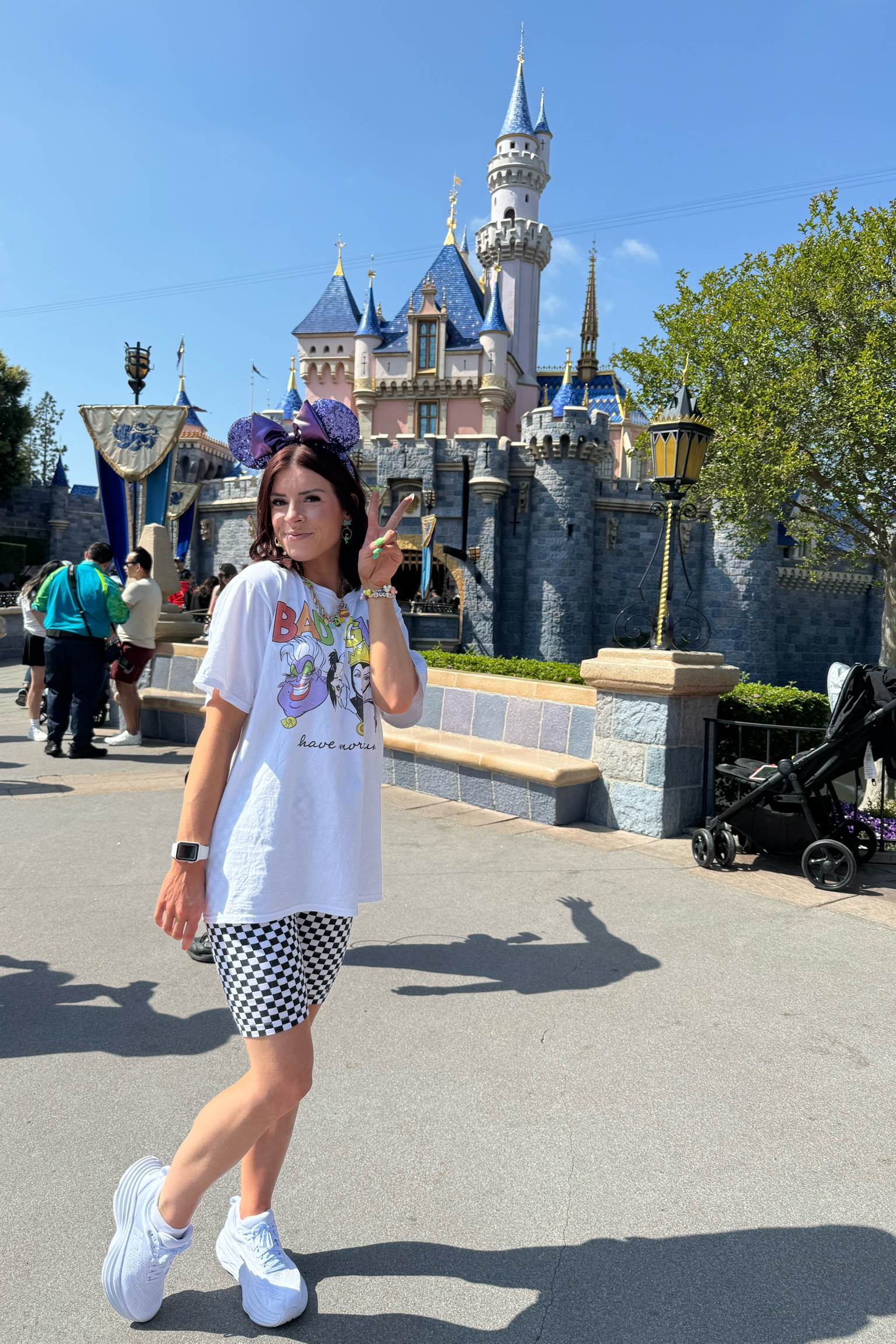 ✨Disney comfy fit!✨
Bad girls shirt: M💚
Shorts: XS🖤
Shoes: women 7.5🤍
Ears: old💜

#LTKGiftGuide #LTKTravel #LTKStyleTip