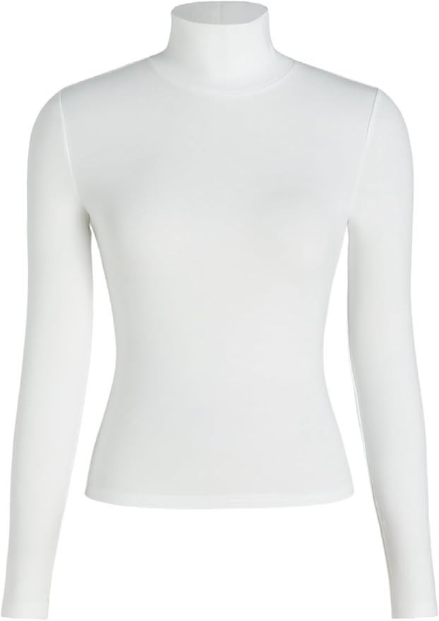 CIDER Solid High Neck Jersey Long Sleeve Tee | Amazon (US)