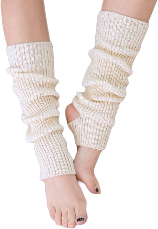 AWOCAN Ballet Leg warmers for girls Knitted Stirrup Leg Warmers for women Winter Extra Soft long ... | Amazon (US)