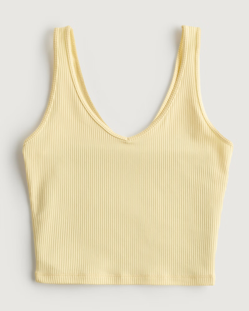 Women's Seamless Ribbed Fabric V-Neck Tank | Women's Tops | HollisterCo.com | Hollister (US)