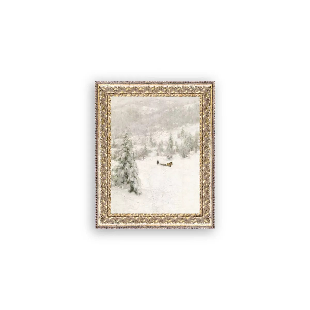 Petal Lane Winter Landscape Fancy Gold Framed Art | Target