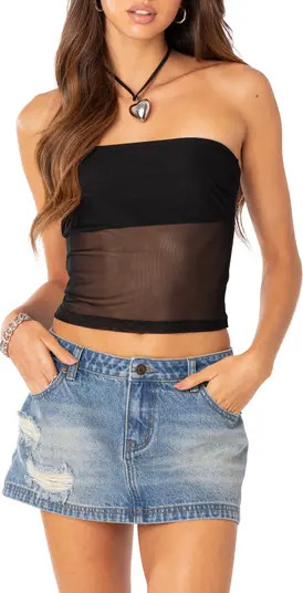 EDIKTED Celestia Mesh Tube Top | Nordstrom | Nordstrom