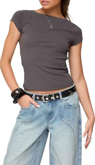 Oliana Rib Boat Neck T-Shirt | Nordstrom