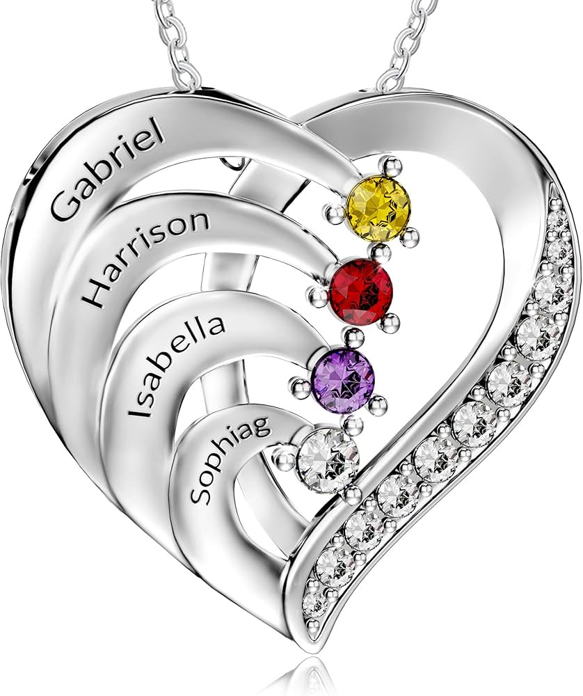 Easycosy Custom Name Necklace with Birthstones Mothers Day Gifts for Mom, Wife, Customized Promis... | Amazon (US)