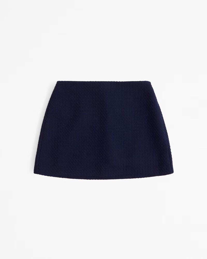 Abercrombie & Fitch Women's The A&F Scarlett Tweed Mini Skort in Dark Indigo - Size S | Abercrombie & Fitch (US)