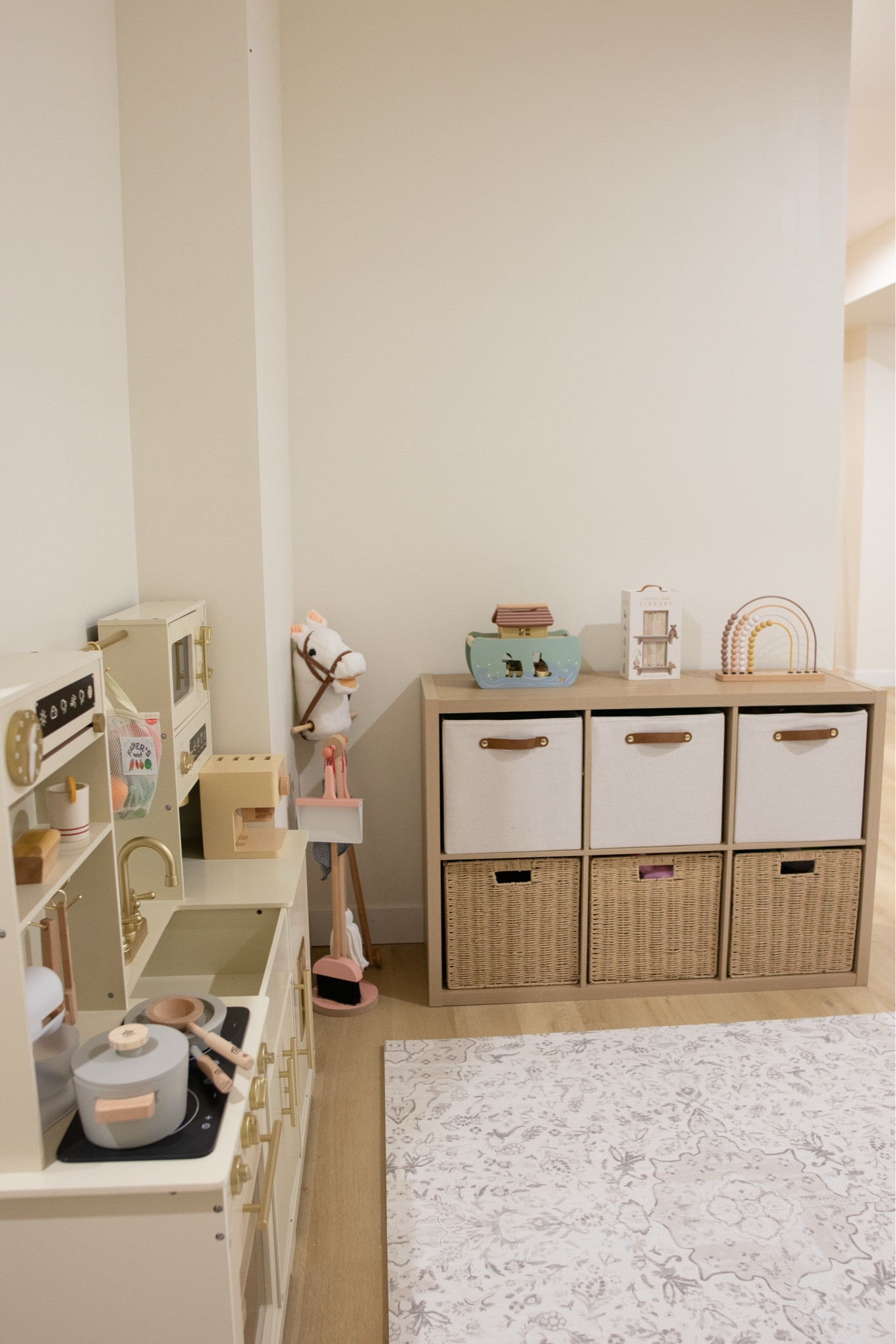 Playroom organization bin and baskets. They are 13” and hold so many toys! 

#playroom #playroomorganization #toyorganization #targetstorage 