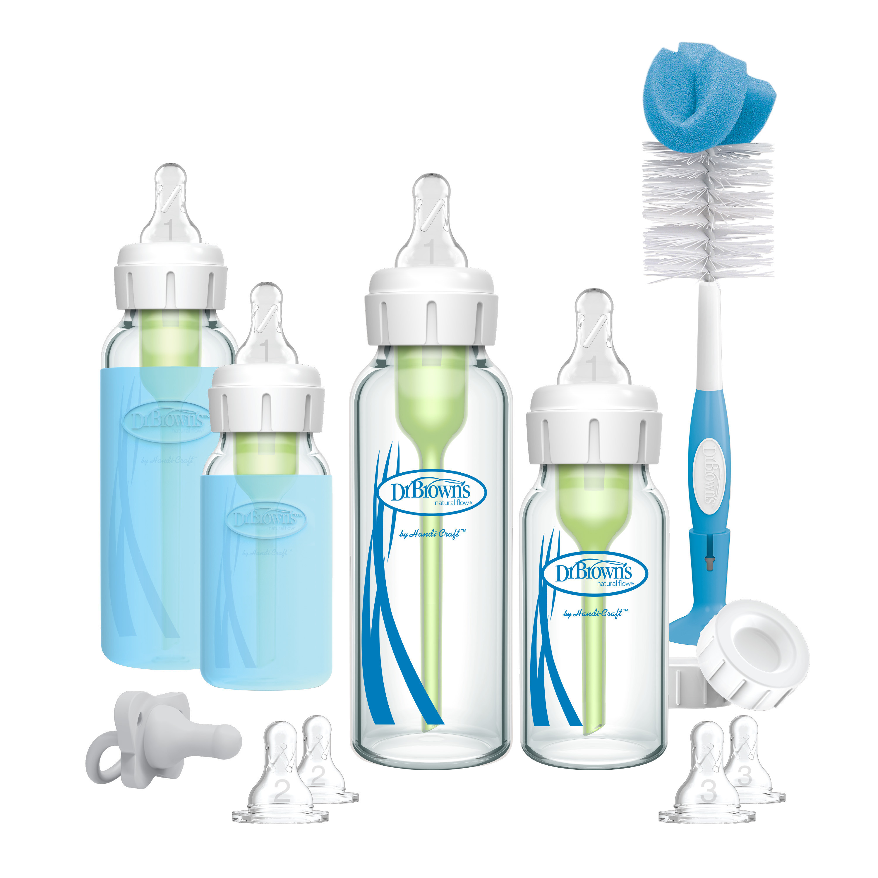Dr. Brown's Glass Baby Bottle Starter Set, Narrow Natural Flow® Anti-Colic Options+™ Bottles included | Grove