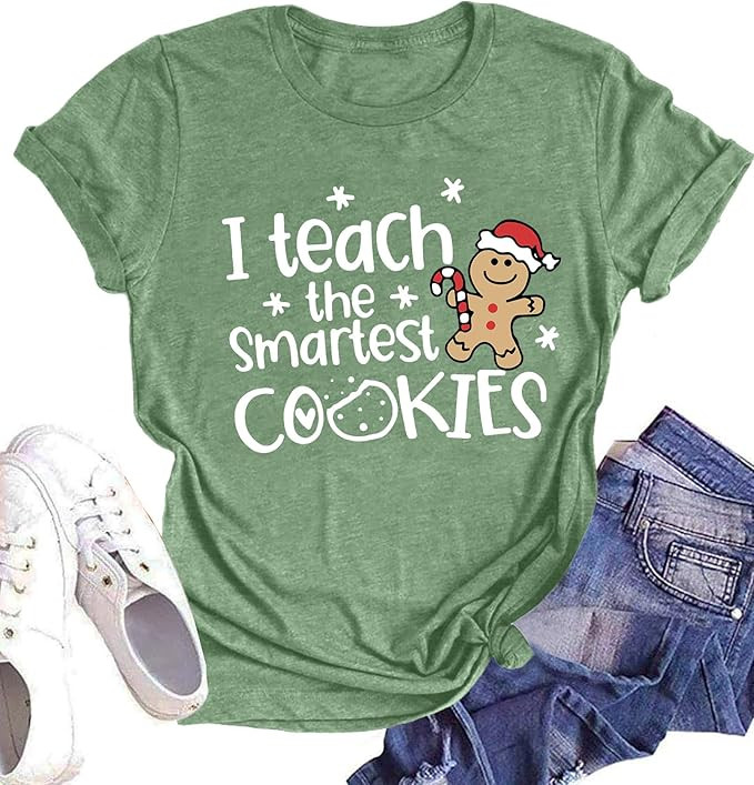 PECHAR Teacher Christmas Shirts Women I Teach The Brightest Students Tshirt Xmas Tees Teacher Hol... | Amazon (US)