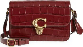 COACH Studio Croc Embossed Leather Shoulder Bag | Nordstrom | Nordstrom