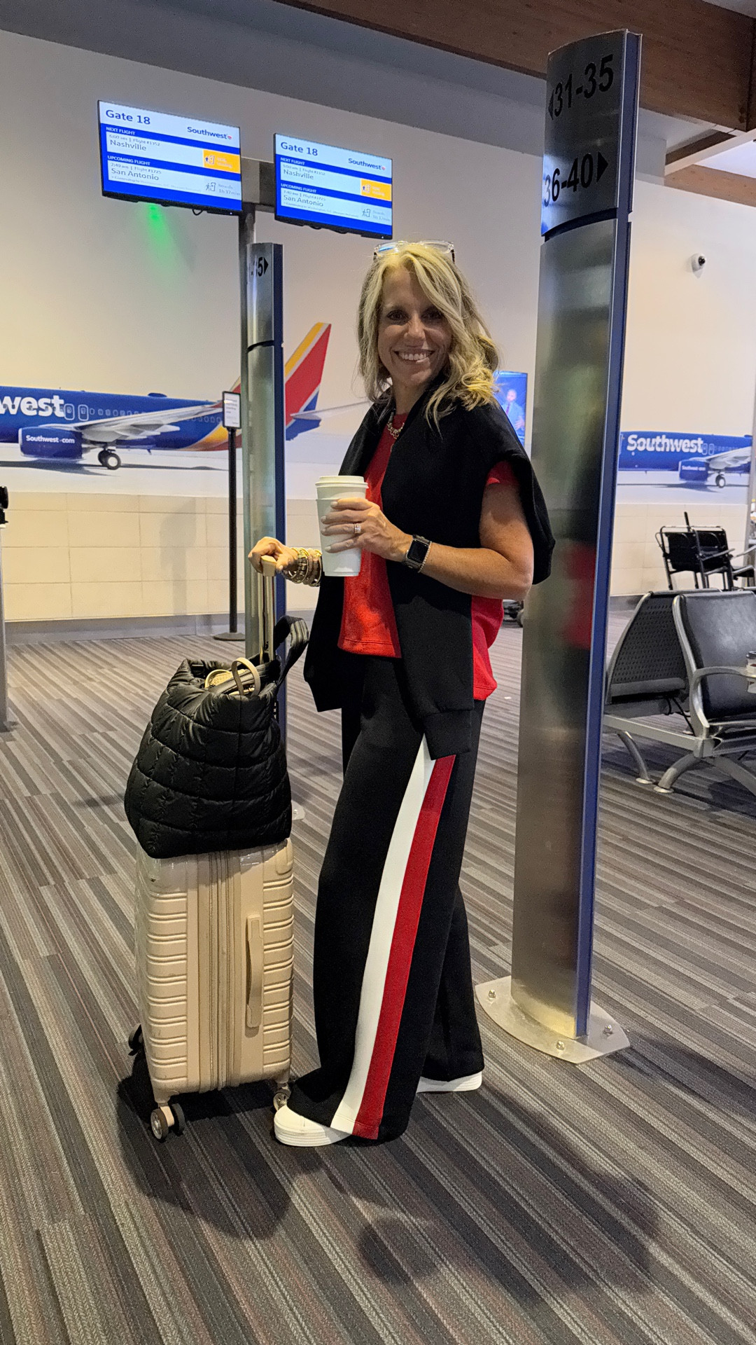 Travel style with Spanx and iFly 
Wearing smalls in the Air Essentials
Use code LISAXSPANX for 15% off one purchase . 

#LTKTravel #LTKStyleTip #LTKOver40