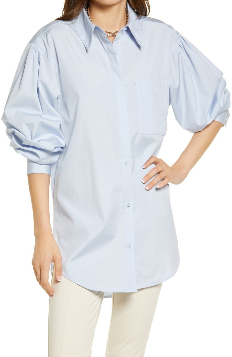 Organic Cotton Poplin Oversize Blouse | Nordstrom