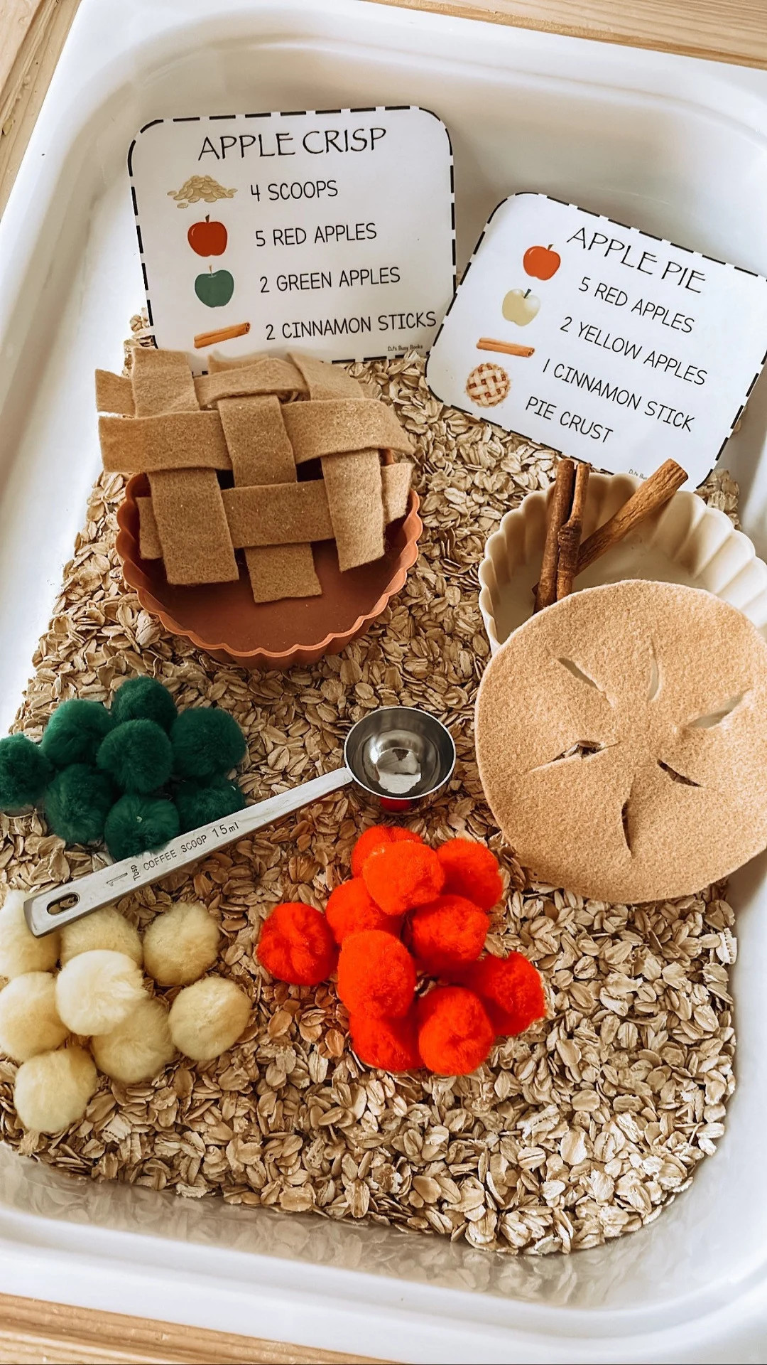 Apple Pie & Apple Crisp Sensory Bin for Toddlers, Fall Activity, Autumn Play - Etsy | Etsy (US)