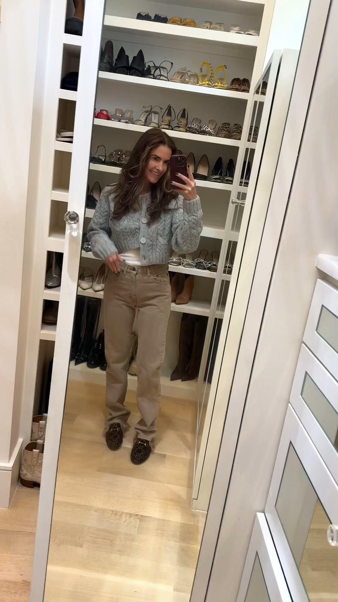 off to holiday lunch 2.0 w the fam at @risesouffle 🩶

you can never go wrong w vintage denim is from @aavintedge + chic sweater & mules 

shop all my fav cardigans, denim & shoes below

#LTKHoliday #LTKSaleAlert #LTKWatchNow