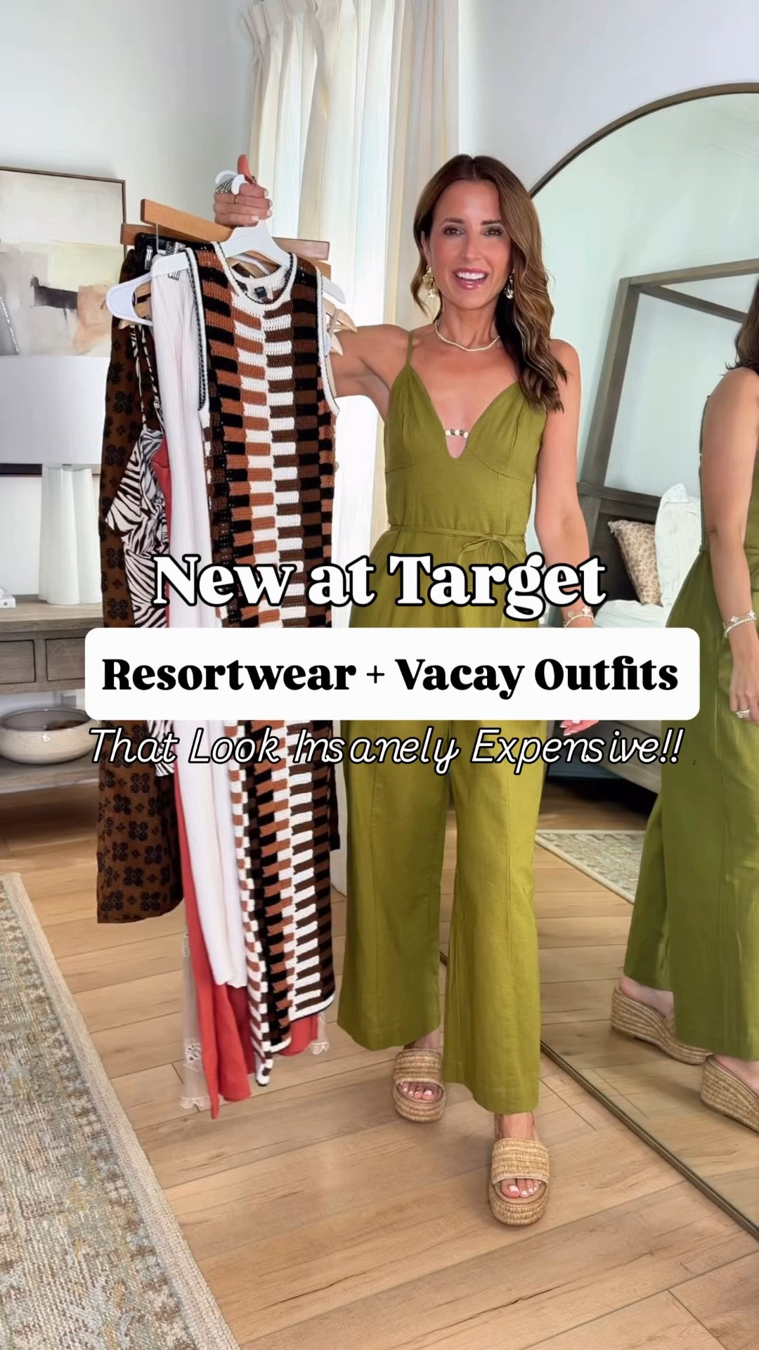 New at Target! Resort wear. Resort outfits. Vacation dresses. Vacation outfits. Summer dresses. Linen-blend jumpsuit. Matching pant sets. Wide leg pants. Dinner outfits. Swimsuit coverups. Matching crochet sets. Cruise outfits. I went up half a size in wedges. 
**XS in each - could size down in romper and wide leg pants!

#LTKootd #LTKTravel #LTKSwim