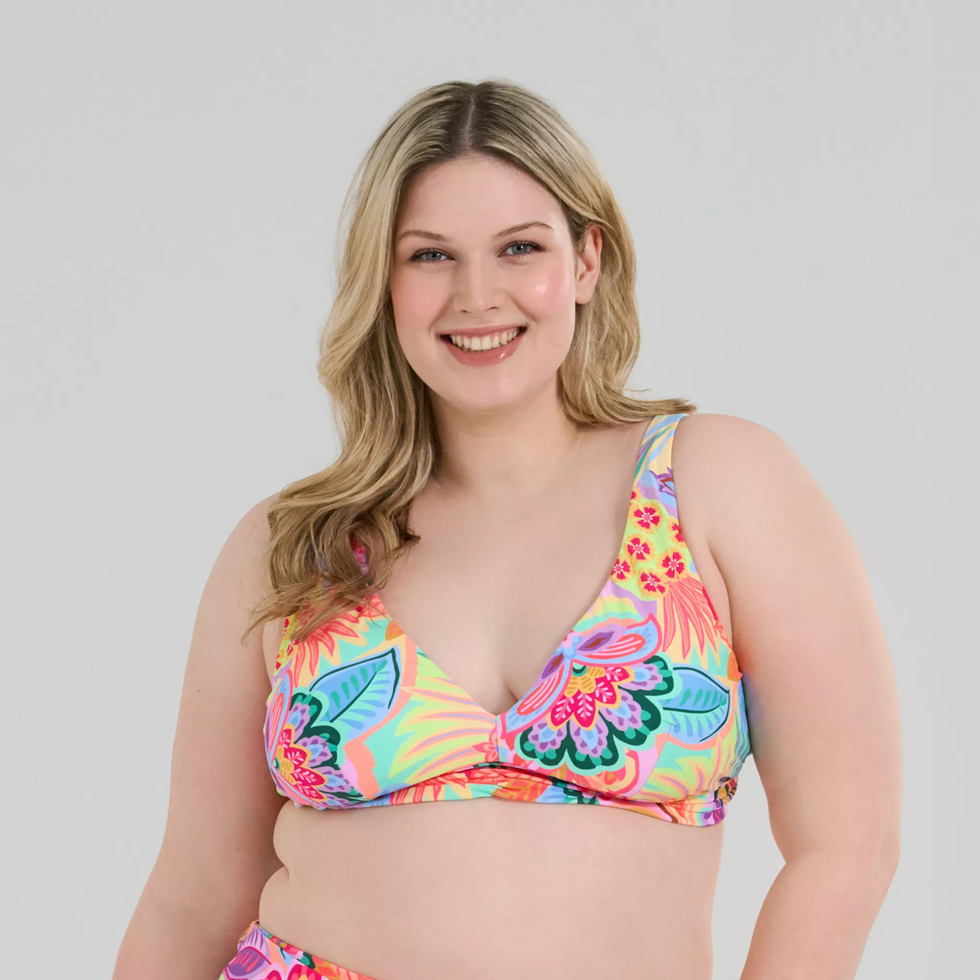 Plus Size Freshwater Shirred Front Triangle Bra Swim Top | Kohl's