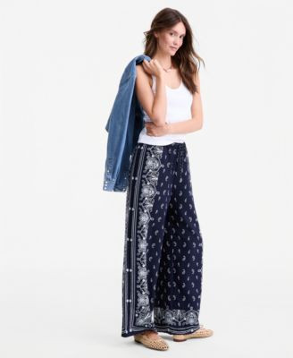 On 34th Women's Bandana-Print Wide-Leg Pull-On Pants, Macy's Exclusive - Macy's | Macy's