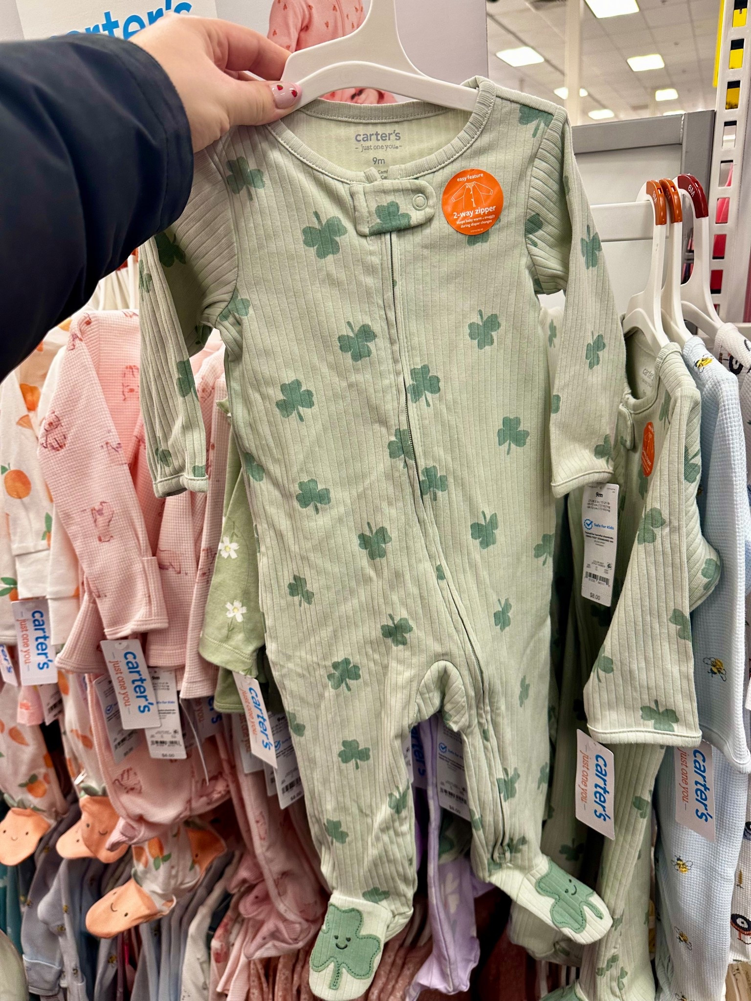 Our favorite @Carters double zip onesies perfect for St. Patrick’s Day and lounging around! So many good finds @Target  ☘️ 

#onesies #targetbaby #stpatricksdaybaby 

#LTKBaby #LTKSpringSale #LTKmomlife