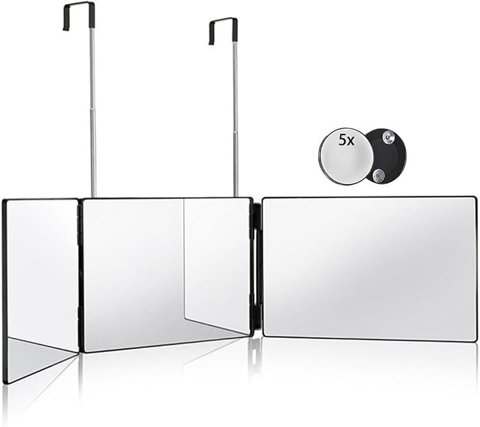 Barber Mirror Self Cut:Single-sided glass mirror with no magnification, no distortion,with 5X Mag... | Amazon (US)