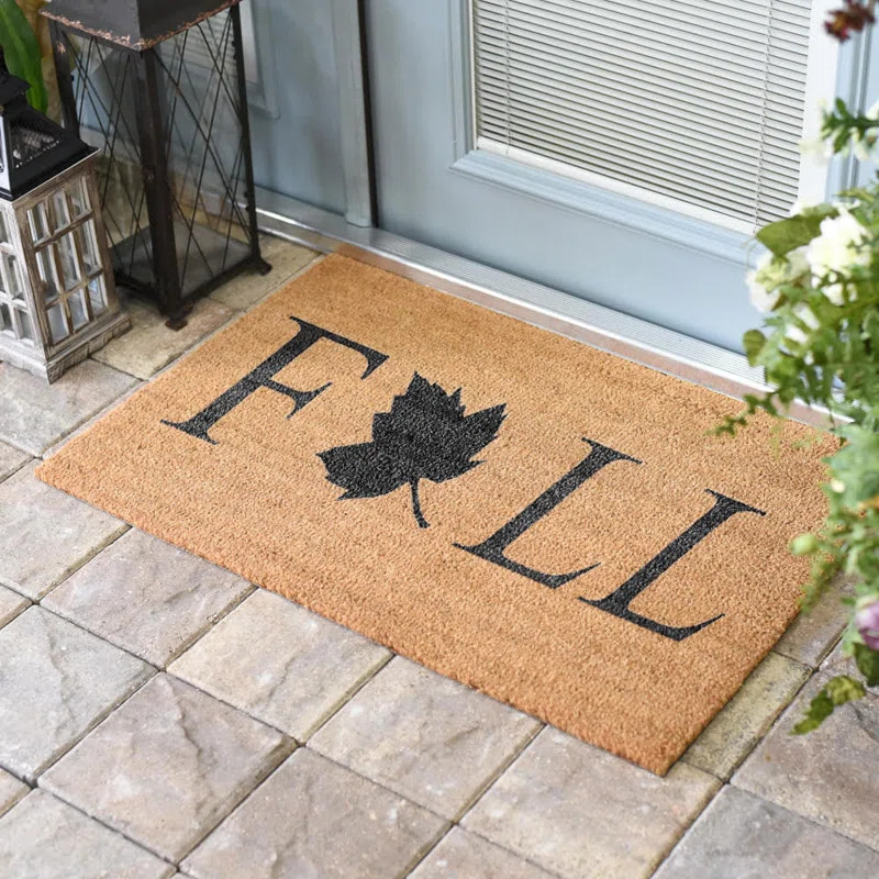 Vannatter Fall Leaf Coir 30 in. x 18 in. Non-Slip Indoor Door Mat | Wayfair Professional