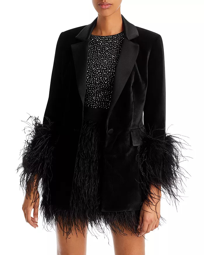 Yona Boxy Feather Cuff Blazer | Bloomingdale's (US)